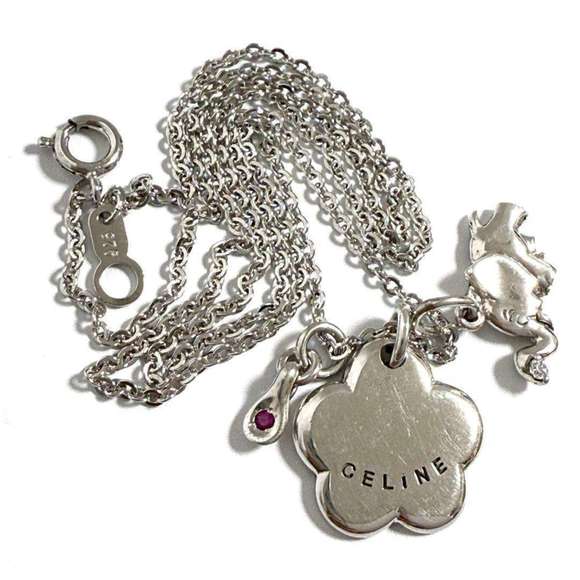 Celine Women's Elephant Pendant Necklace with Ruby and Silver - Picture 4 of 10